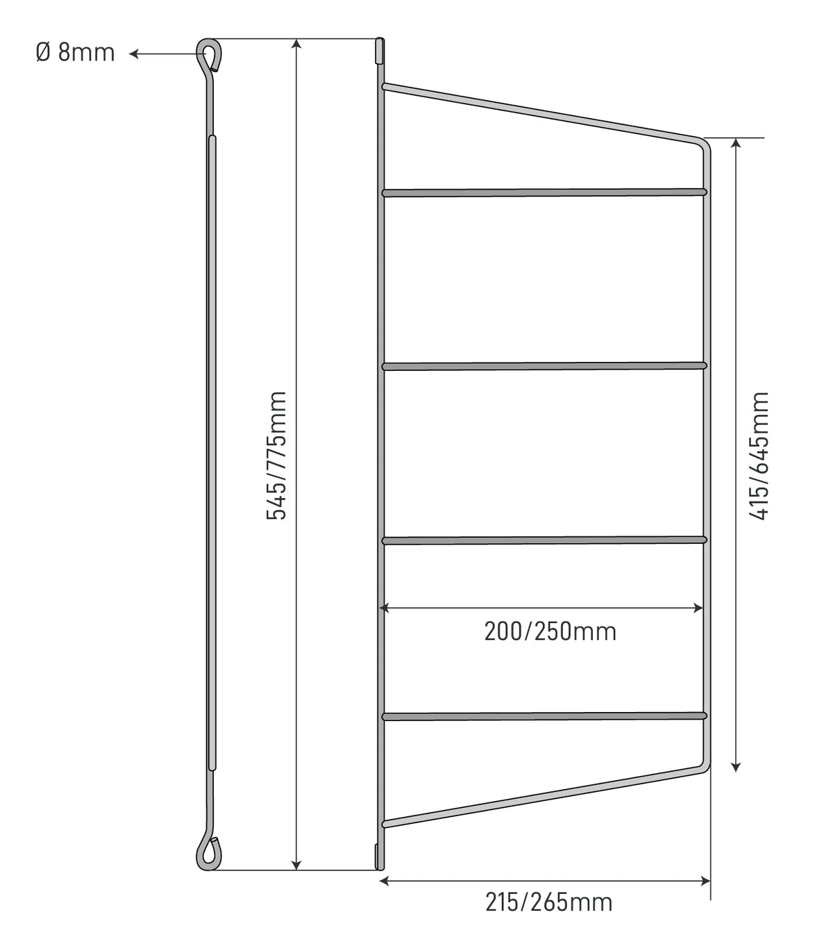 Set of 2 shelf brackets TEGEL
