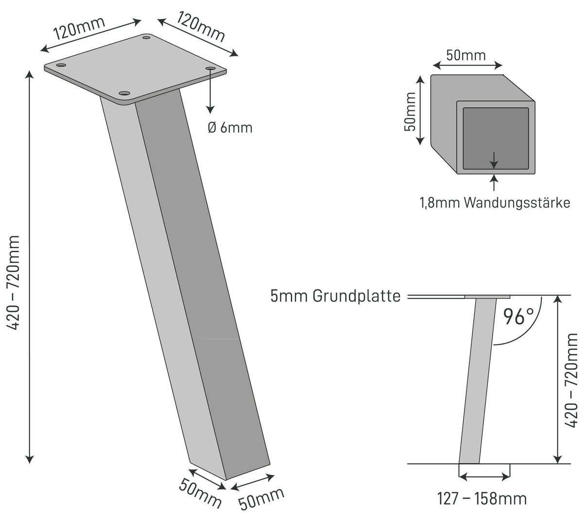 Set of 4 STANDARD Legs